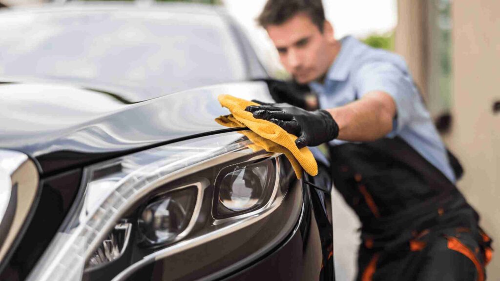 Man Doing Car Detailing